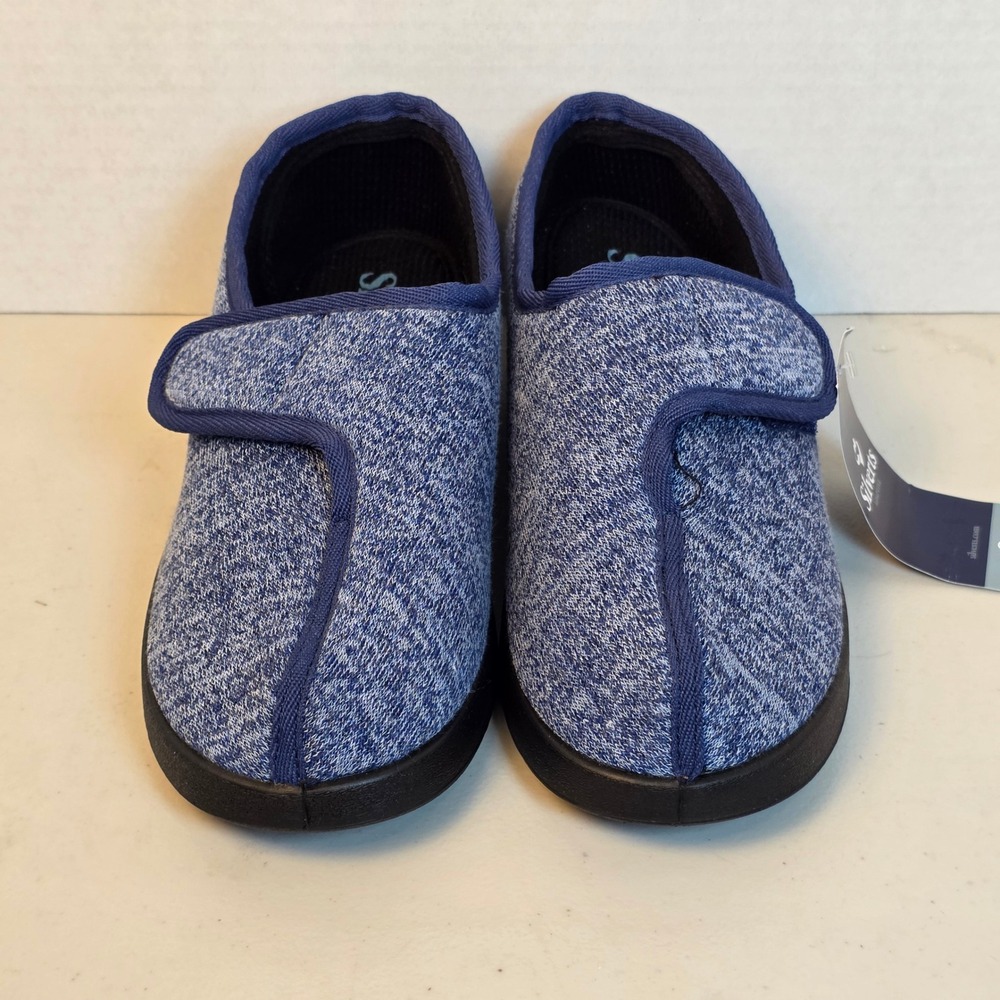 Silverts Adaptive Women 8 Blue Marl Slip Resistant Slippers SV15350‎ SVBNB NEW